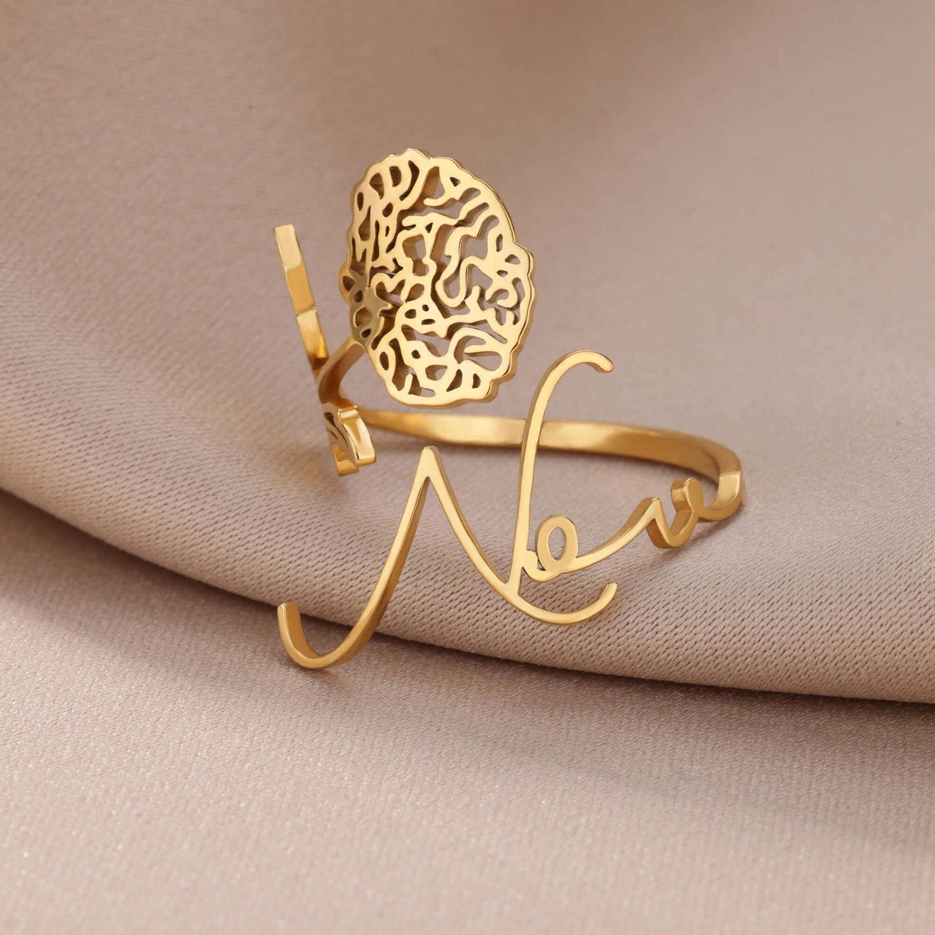 Joyería Al Por Mayor Estilo Vintage Estilo Clásico Flor Acero Inoxidable 304 Enchapado Anillos Abiertos display picture 35