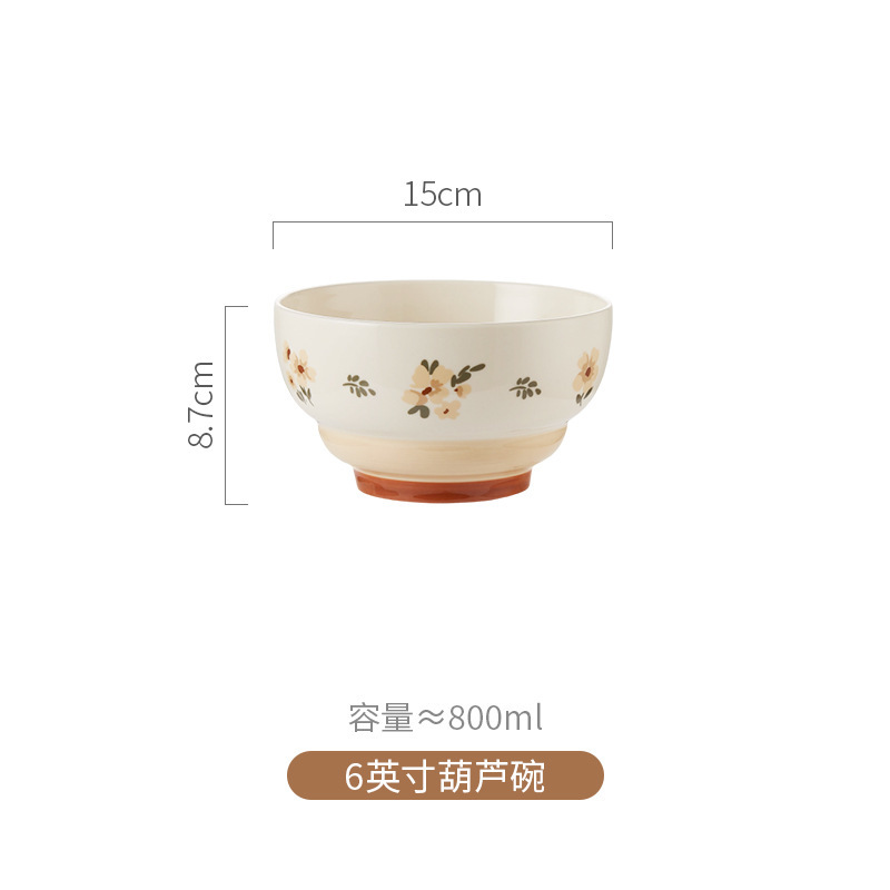 松发瓷器釉下彩陶瓷饭碗高颜值小清新碗碟套装家用菜盘汤面米饭碗|undefined