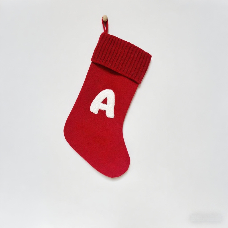 新しい赤いクリスマス装飾ニットレターソックスクリスマスソックスクリスマスツリーペンダント装飾クリスマスソックス|undefined