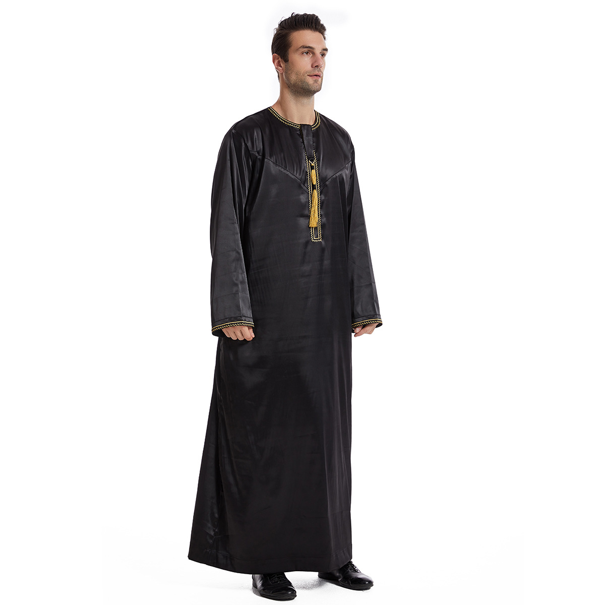 Pánské oblečení, pánská abája z Blízkého východu, jednoduchý muslimský kaftan_voghion.com
