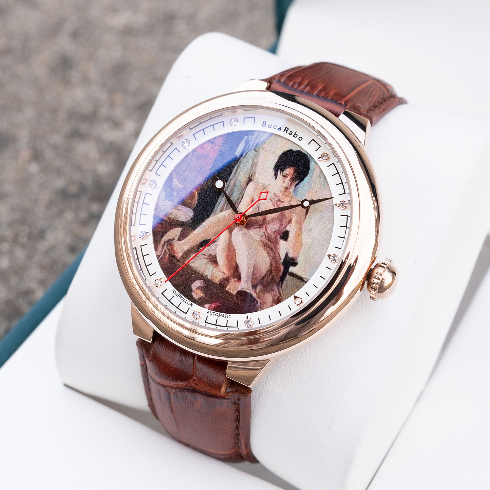 Woman Sitting Aesthetic Romantic Fully-Automatic Mechanical Watch Belt Waterproof Fashion Simple Casual Watch