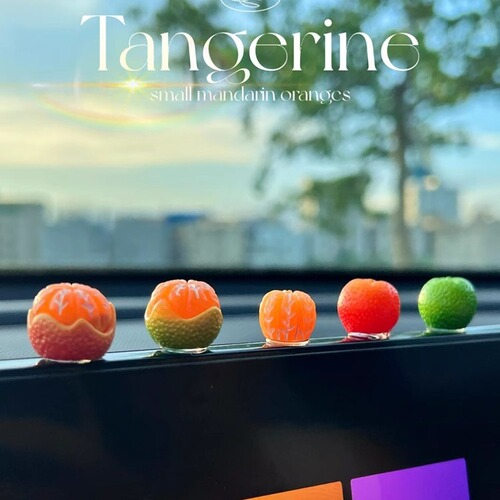 Simulated Orange Ornament Car Interior Decor Small Car Center Console Car Electronics Rear View Mirror Decorative Accessories Variety Pack