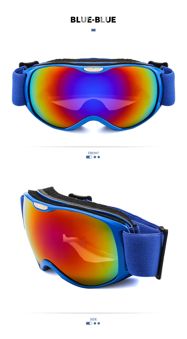 Children's colorful coated anti fog mountain skiing with mirror bag, outdoor windproof sand and snow goggles_voghion.com