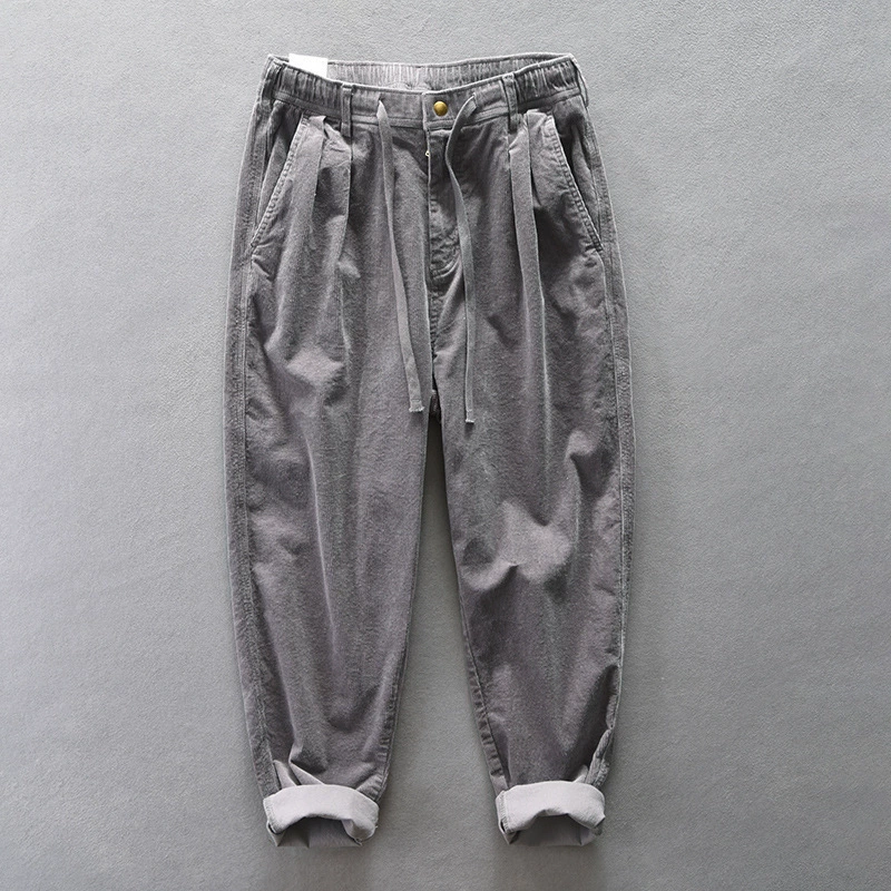 Z398 Мужские вельветовые свободные широкие брюки