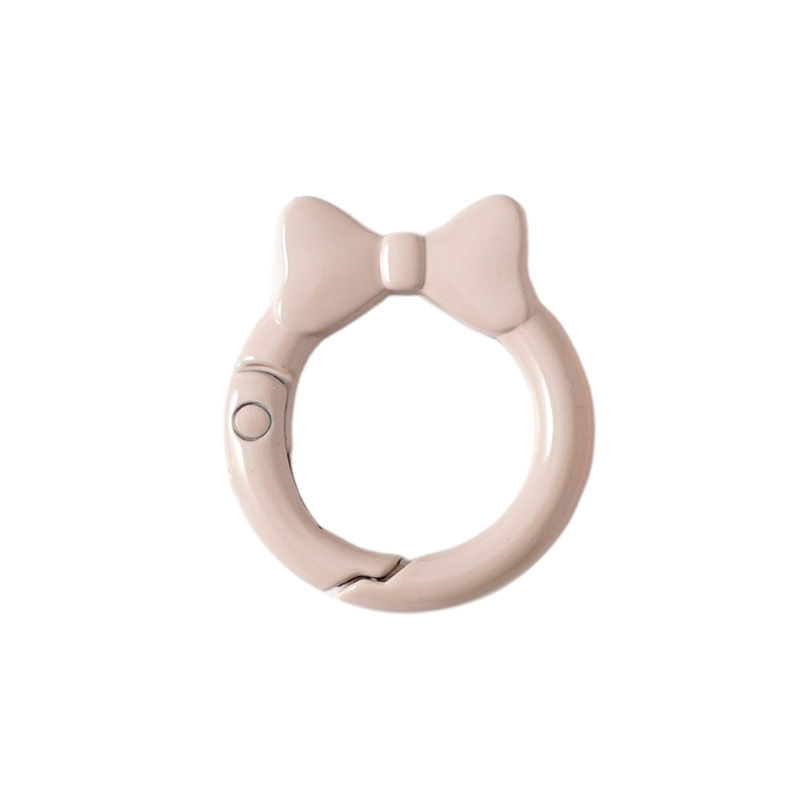 蝶結びカラースプリングバックル蝶ネクタイリング明るいスプリングリングキーホルダーDIY部品合金接続リング