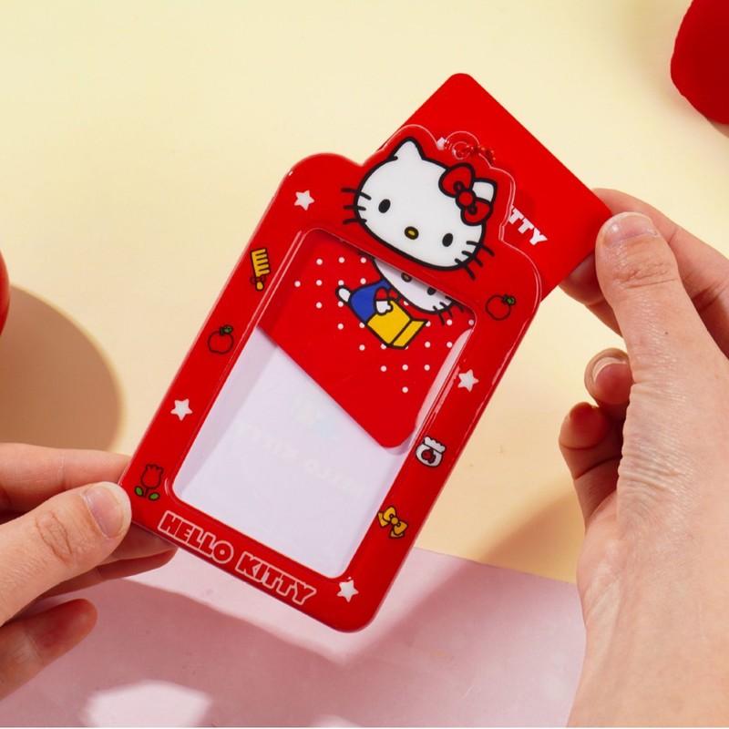 Yuemu 本物のハローキティ小さなカードホルダーかわいい漫画学生 PVC バッジ ID カードホルダー防水展示会証明書|undefined
