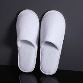 酒店宾馆一次性拖鞋批发航空旅行便携一次性珊瑚绒拖鞋可加印logo