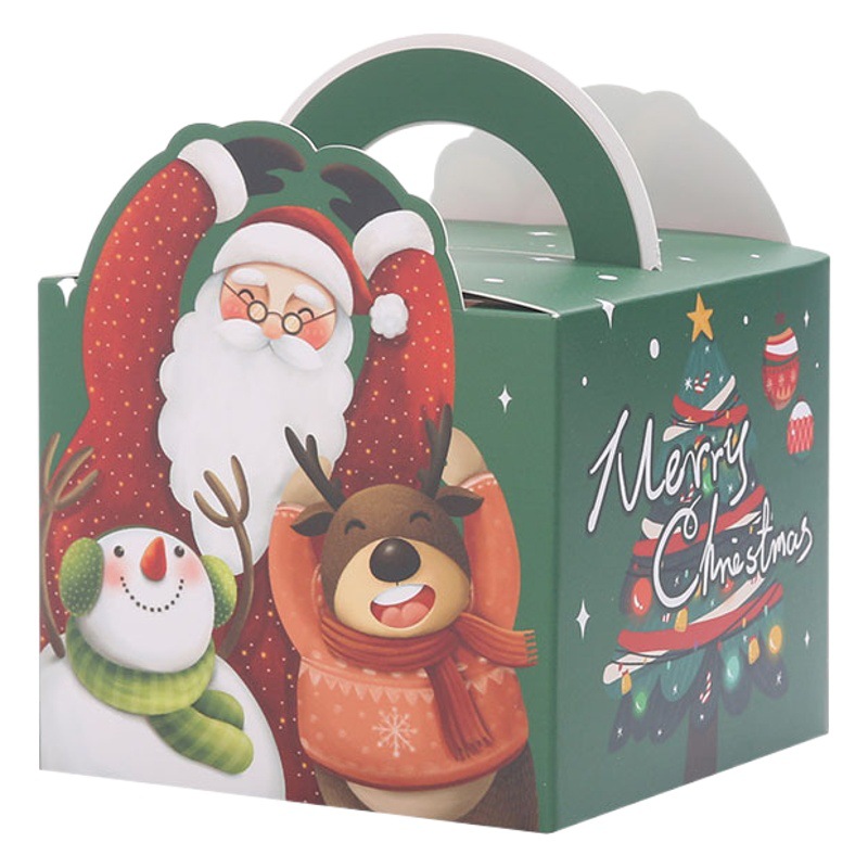 Nueva Navidad Apple caja portátil caja de fruta de seguridad de dibujos animados regalo de Navidad caja de color galleta caja de dulces