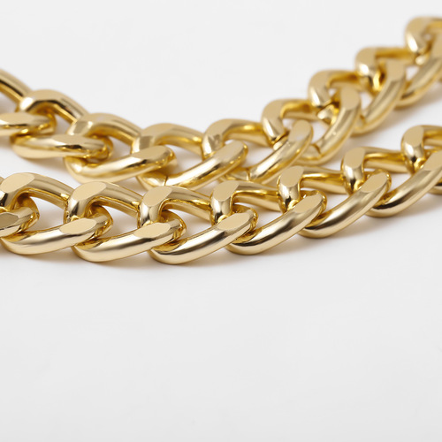 European and American cross-border accessories, punk-style personalized Instagram-inspired minimalist chain anklets, single-layer hollowed-out thick chain simple anklet