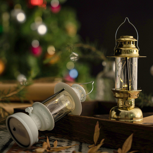 Christmas retro luminous electronic candle shaking wind lantern desktop ornaments Halloween oil lantern scene decoration