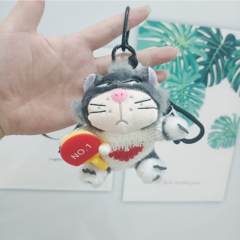 新しいアスリートルシファードールペンダントバドミントン猫ガールバッグペンダント人形ぬいぐるみ卸売|undefined