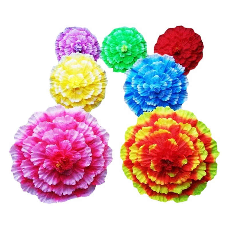 Красочный пион зонтик Детский сад парашютные игры вход Творческий реквизит ручной цветок танцевальный спектакль ручной цветок