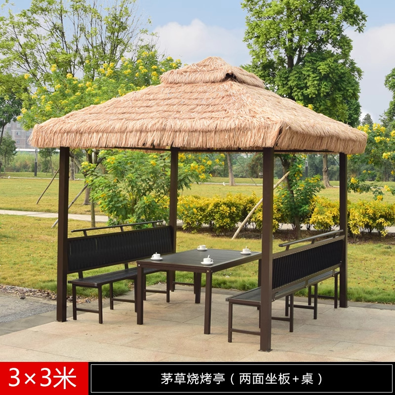 Pabellón al aire libre, techo galvanizado, pabellón de cuatro pilares, patio, jardín, techo, toldo de ocio, gran dosel de lluvia