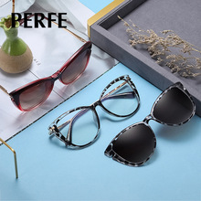 95334 厂家现货磁吸式防蓝光光学架 双色偏光女士太阳镜可配镜