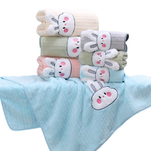 Coral cartoon bath towel
