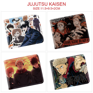 Spell Return Peripheral Wallet Gojo Satoru Tiger Staff Youren Print Men's and Women's Short Folding Card Holder Coin Purse Wallet