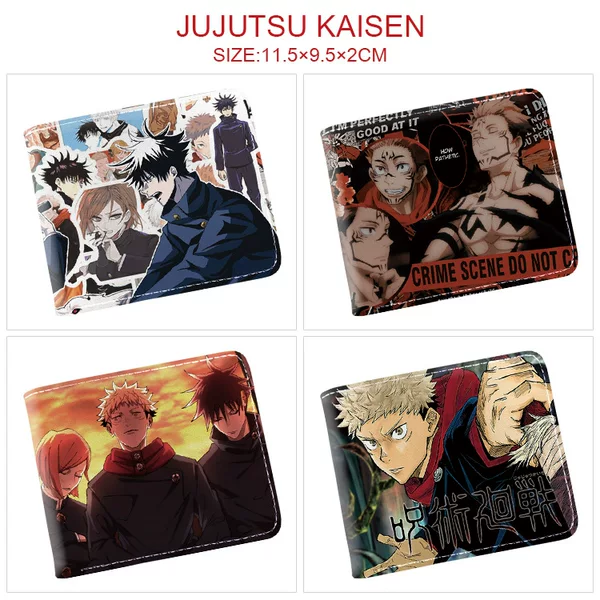 Spell Return Peripheral Wallet Gojo Satoru Tiger Staff Youren Print Men's and Women's Short Folding Card Holder Coin Purse Wallet