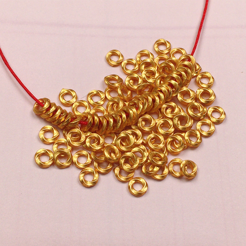 By the Gram, S925 Silver Gold-Plated Twist Spacer Beads for Bracelet Stringing, Necklace Embellishments, DIY Handmade Spacers