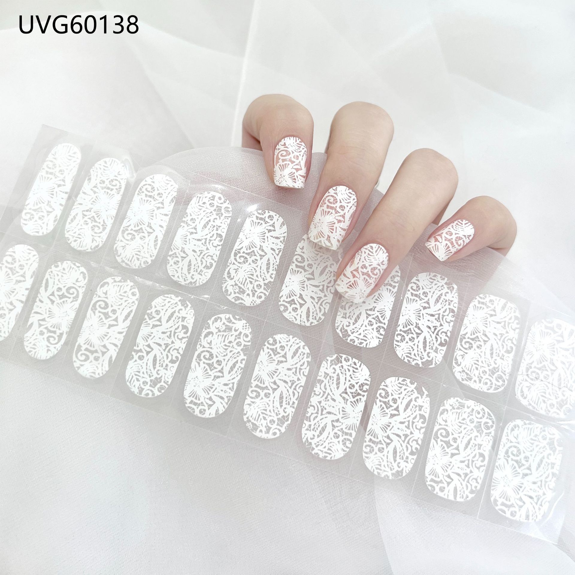 Pegatinas de uñas de gel UV transparentes efecto hielo, semicuradas, con lámina dorada, fototerapia, efecto película de aceite