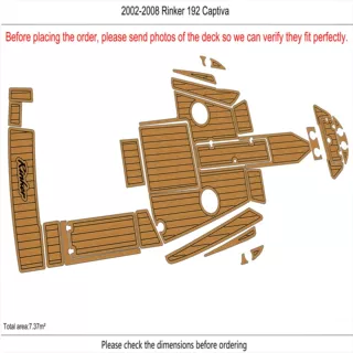 2002-2008 Rinker 192 CaptEVA Foam Marine Deck Pad Boat Floor