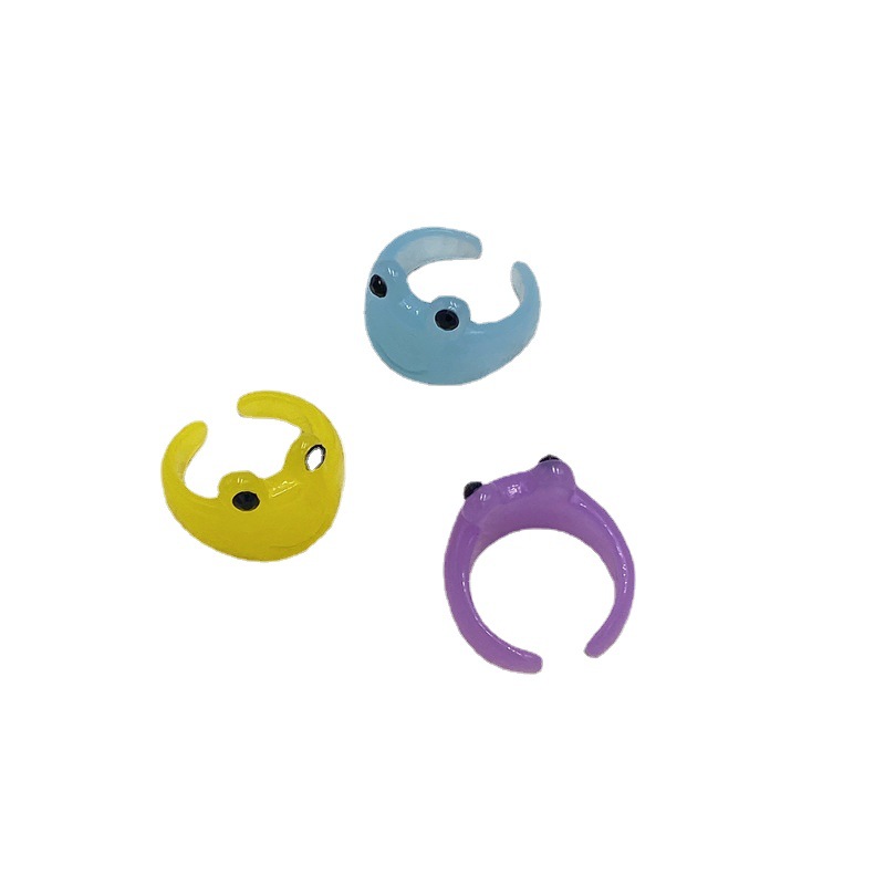 Nuevo diseño de anillo animal de moda personalizado transfronterizo anillo de resina de rana ajustable abierto lindo simple