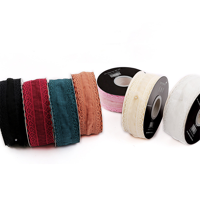 Fábrica de fiestas de flores nuevos bordes de encaje envases de flores frescas cinta de regalo cinta de colores cinta accesorios de ropa cinta