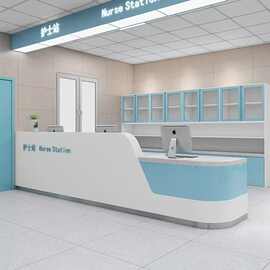 L型医院大理石导诊预检分诊护士站导医台口腔牙科美容院接待前台