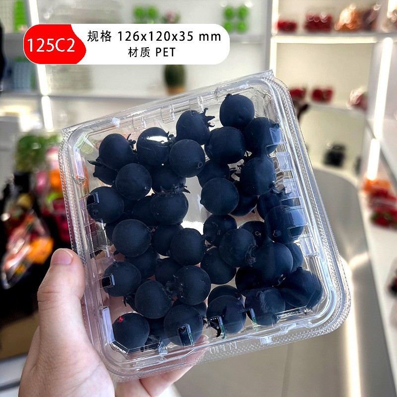 Caja de embalaje de frutas desechable con cubierta de fábrica 500g venta directa sandía fresas caja de embalaje transparente de frutas y verduras frescas