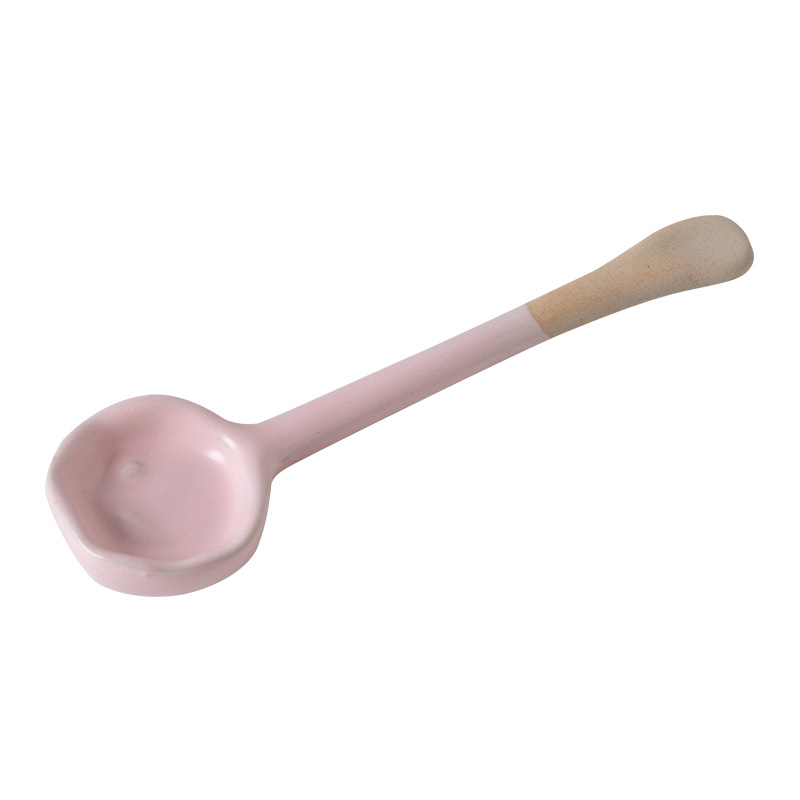 Japanese Ceramic Coffee Scoop With Long Handle Heat Resistant_voghion.com
