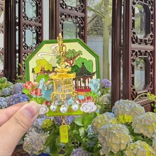 苏州文创拙政园沧浪亭狮子林留园发光灯笼金属冰箱贴旅游纪念礼物