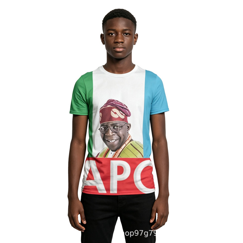 Nigerian APC campaign T-shirt, polyester mesh, breathable, election advertising shirt, available for overseas elections, ready to ship, and customizable Nigerian APC campaign T-shirt, polyester mesh, breathable, election advertising shirt, available for overseas elections, ready to ship, and customizable