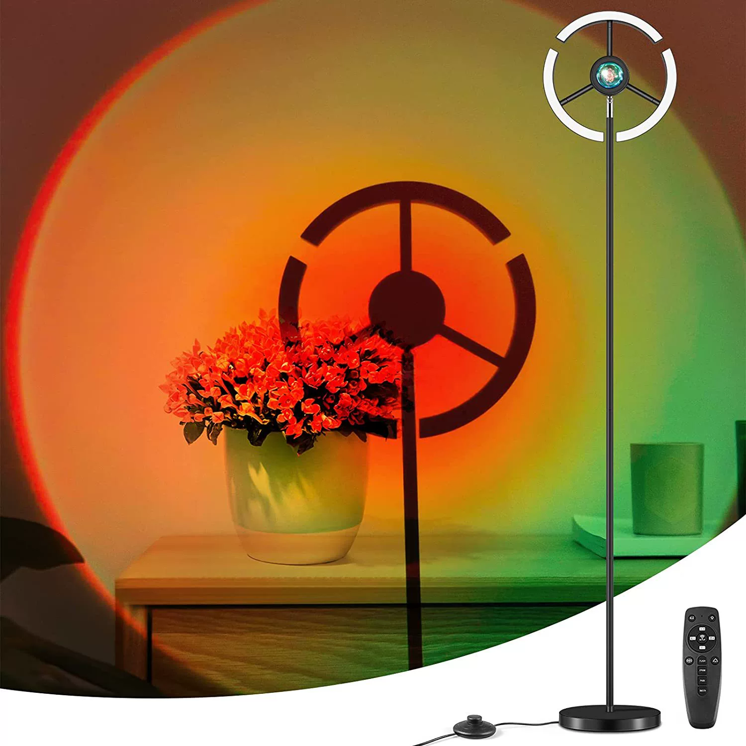 Two-color modern floor lamp