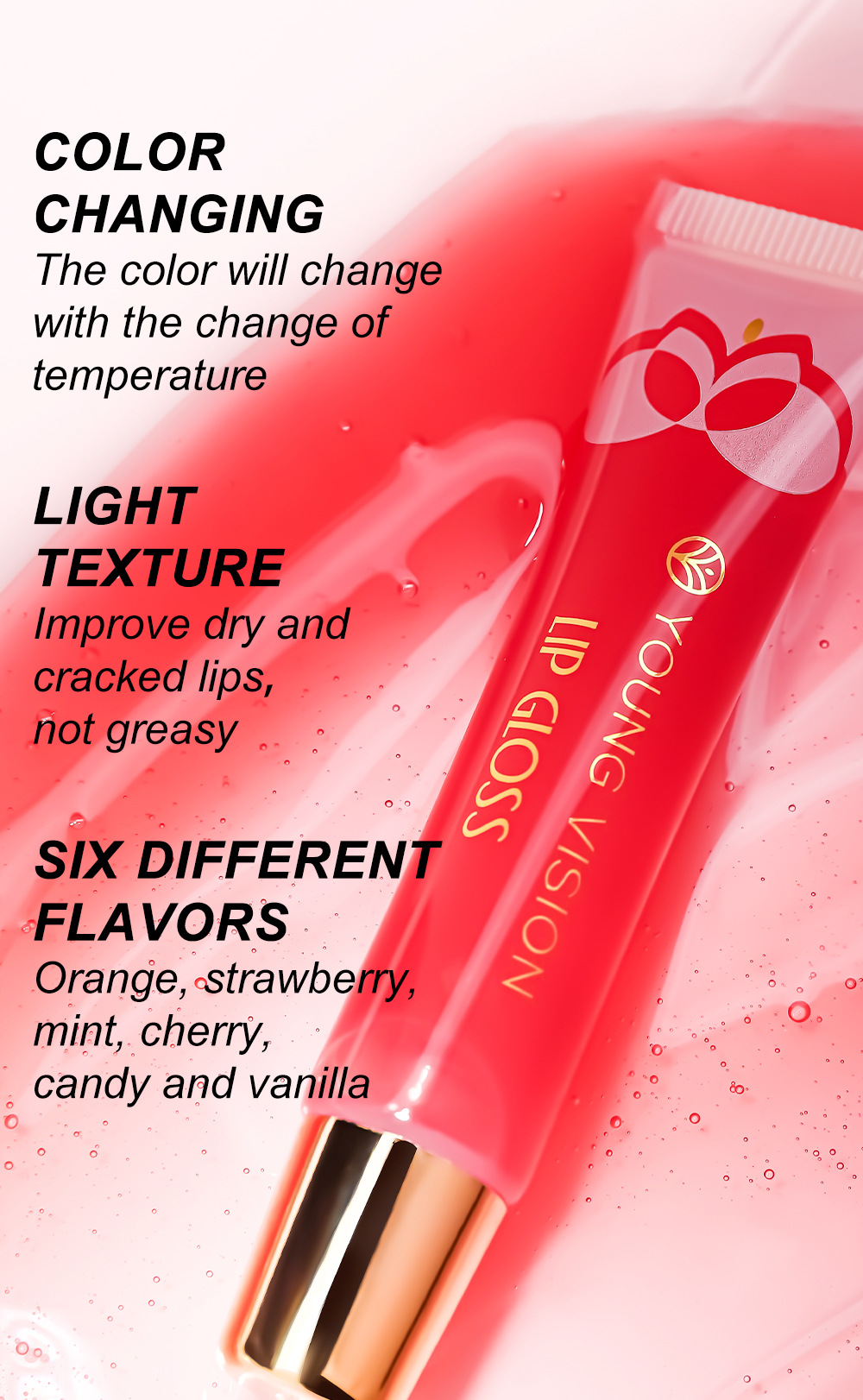 YOUNG VISION Lip Oil 6-bottle Set, Lip Gloss, Mint Lip Lotion, Hydrating Lip Oil Item Picture