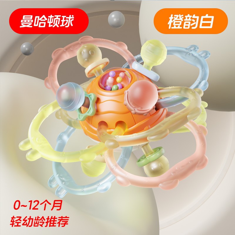Manhattan Baby Hand Grip Ball Baby Early Grip Training puede roer goma de dientes campana de marzo a junio pacificador juguete