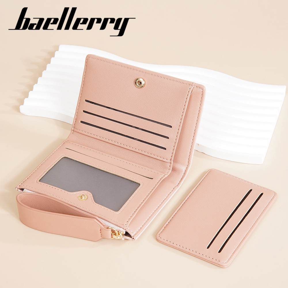 New Women's Short Wallet With Contrasting Colors Double Fold Zipper Zero Wallet Fashionable And Fresh Card Bag_voghion.com
