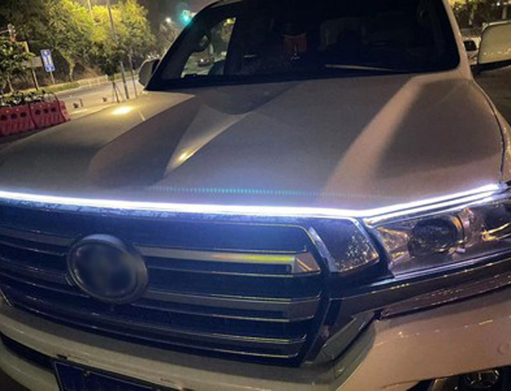 Cross-Border High-Brightness Car Start-Up Scanning Daytime Running Lights Dynamic Led Super Bright Hood Light Strip Front Engine Hood Light Strip