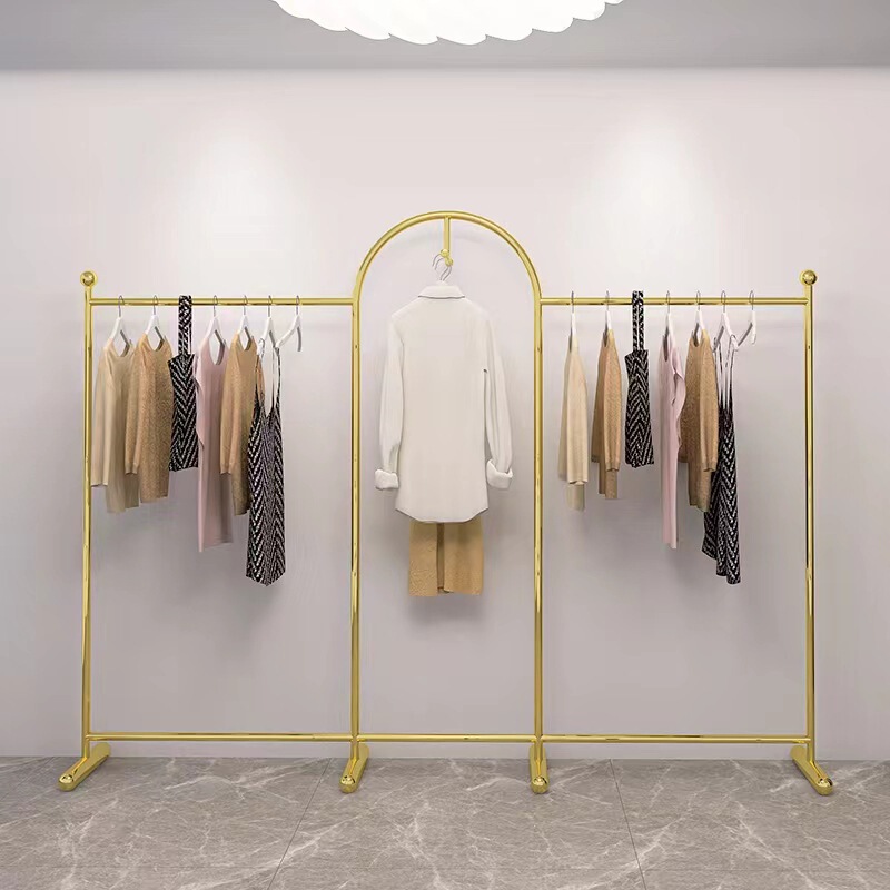 Clothing Store Display Rack Hanger Floor Vertical Studio Display Rack Arch Creative Golden New Combination Hanger