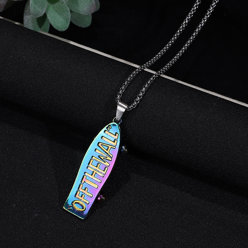 Retro Letter Titanium Steel Plating Pendant Necklace 1 Piece