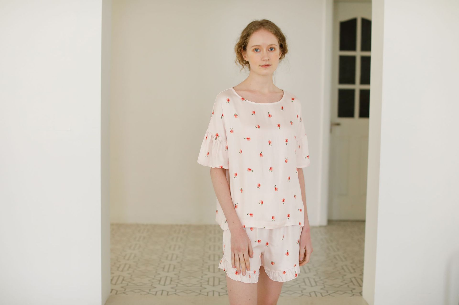 새틴 01016 쇼트-복숭아