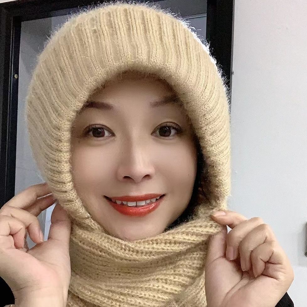 El otoño y el invierno de la moda caliente sombrero de punto de la bufanda sombrero de lana integrado sombrero de protección del oído