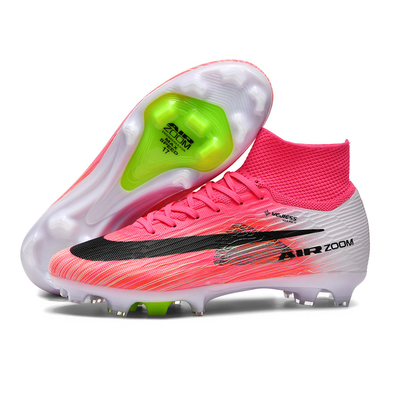 Zapatillas de fútbol transfronterizas sin costuras de caña alta con tacos TF para césped artificial y tacos AG para entrenamiento de hombres, mujeres, niños y jóvenes. image 8