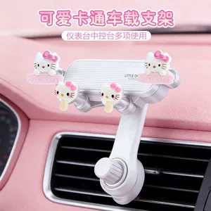 Car-mounted suction cup phone holder, cute cartoon Hello Kitty air vent gravity fixed mount