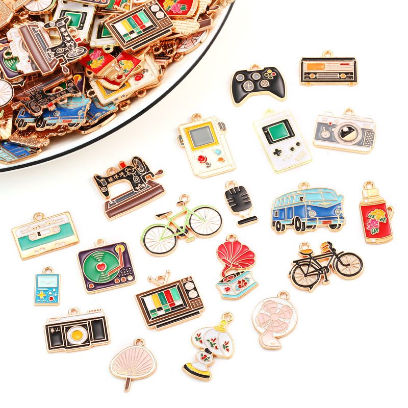 20種類の油滴レトロレトロ自転車ミシンカメラペンダントDIY合金アクセサリーアクセサリーペンダントW404|undefined