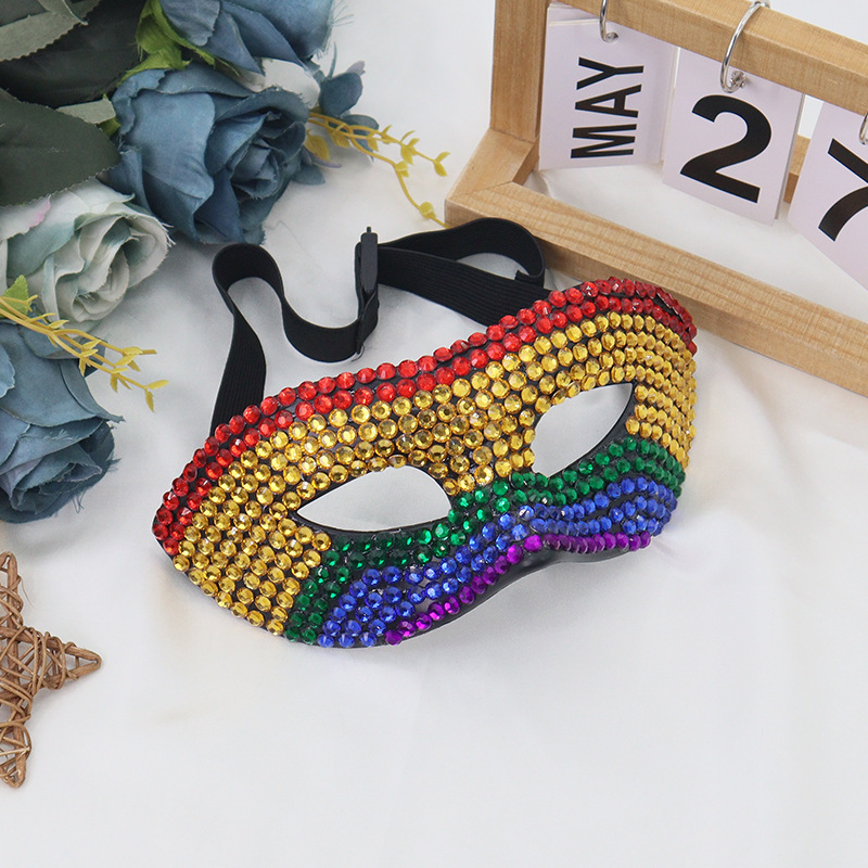 Nueva exquisita pareja de diamantes máscara de mitad de cara máscara de fiesta de carnaval props de decoración de fiesta de Nueva Orleans