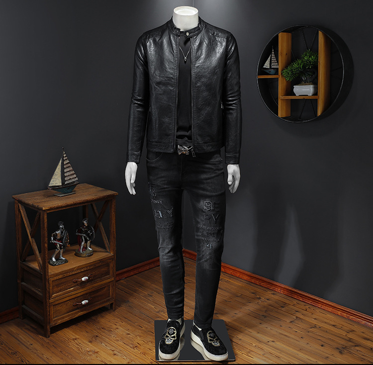 F1498 2120K ÁO DA NAM ZHETYCH DÁNG ÔM BODY GỢI CẢM SEXY MÙA XUÂN THU ĐÔNG PHONG CÁCH HÀN QUỐC THỜI TRANG NAM DA BÒ G05 SẢN PHẨM MỚI