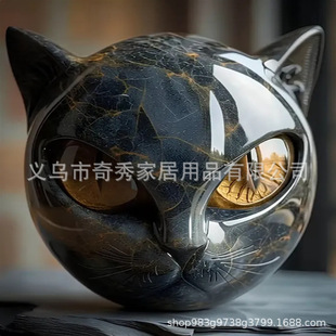 �羳�¿�Luxury Black Cat Stone Sculpture���A��ɫ؈ʯ��Ҿ�