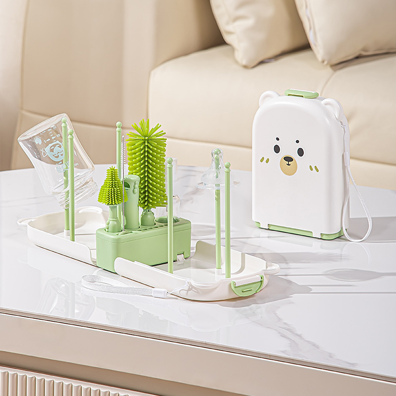 Cepillo de limpieza especial portátil para bebés recién nacidos, caja de almacenamiento de paquetes de viajes, conjunto de cepillos de limpieza de silicona