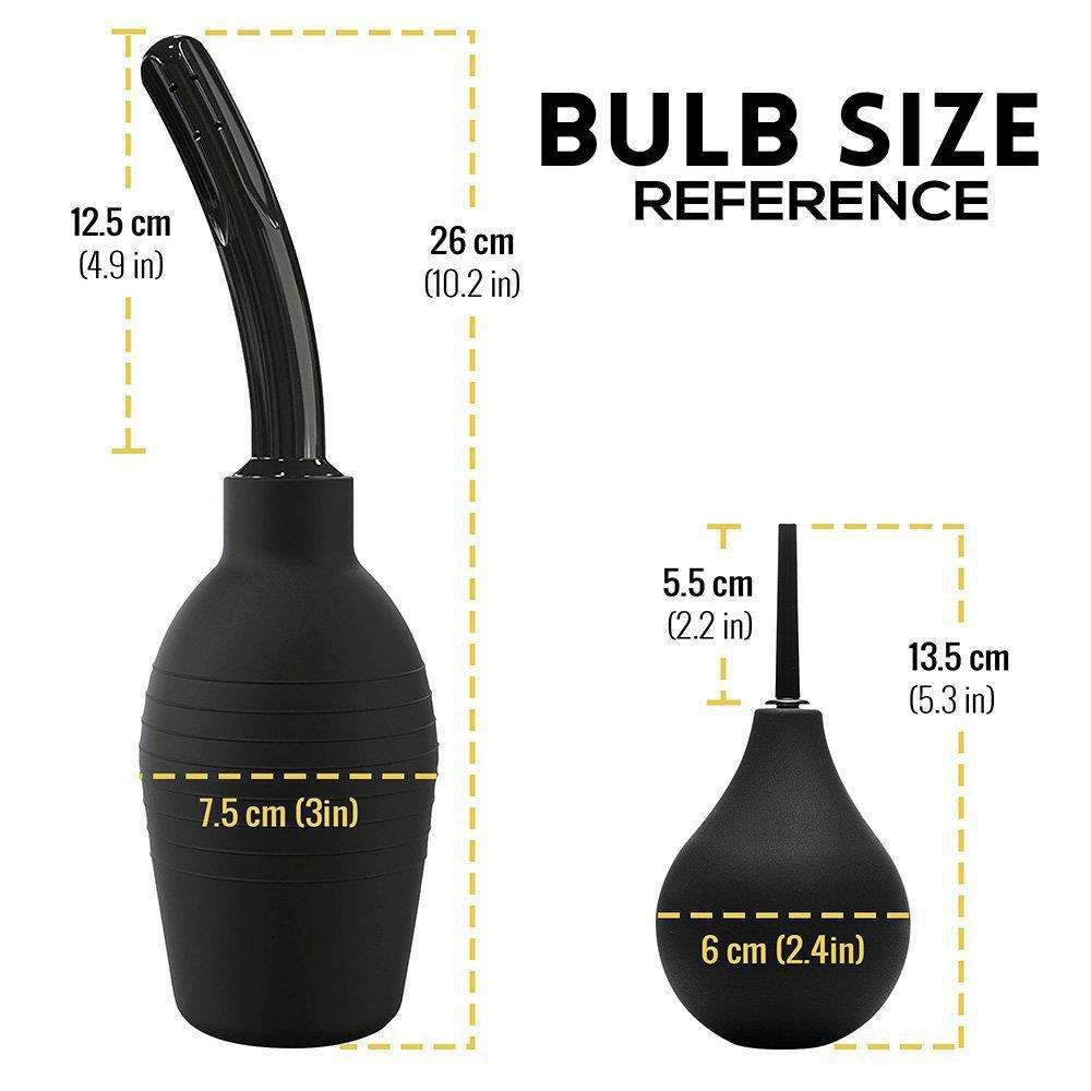 Silicone Spherical Enema and Vaginal Irrigator, 310ml Large Capacity, Black — detail image 5