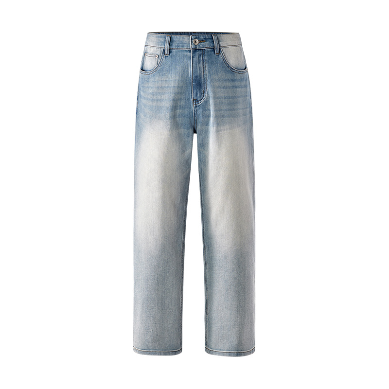 Pantalones Jeans Rectos Elásticos para Hombre de Algodón Alta Elasticidad Lavado para Ocio image 5