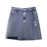 清仓特价120-350斤大码女装新款胖妹妹破洞不规则时尚身半身裙，商品下架区，变形策服饰